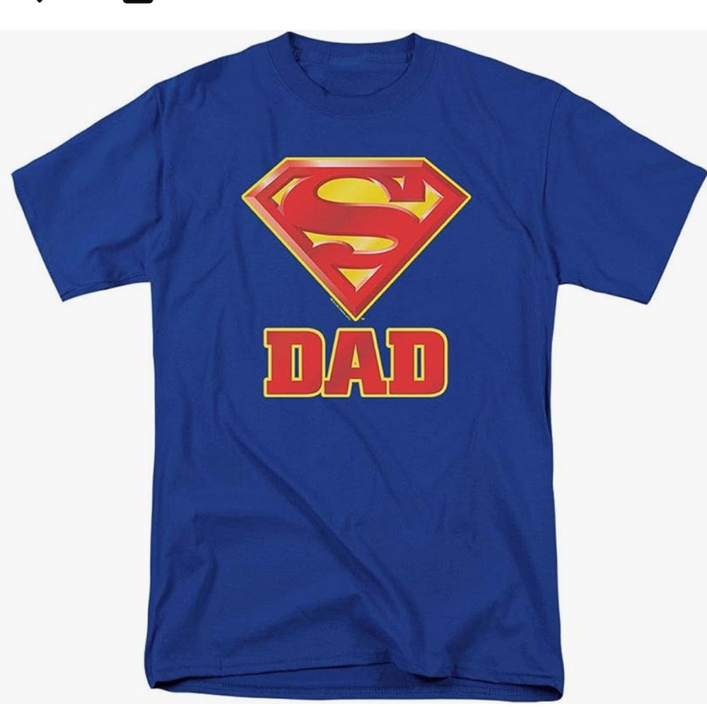 Popfunk Store Classic Superman Superdad Dad Unisex Blue GRAPHIC T-SHIRT Medium